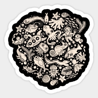 Deep Sea Adventure Offwhite Sticker